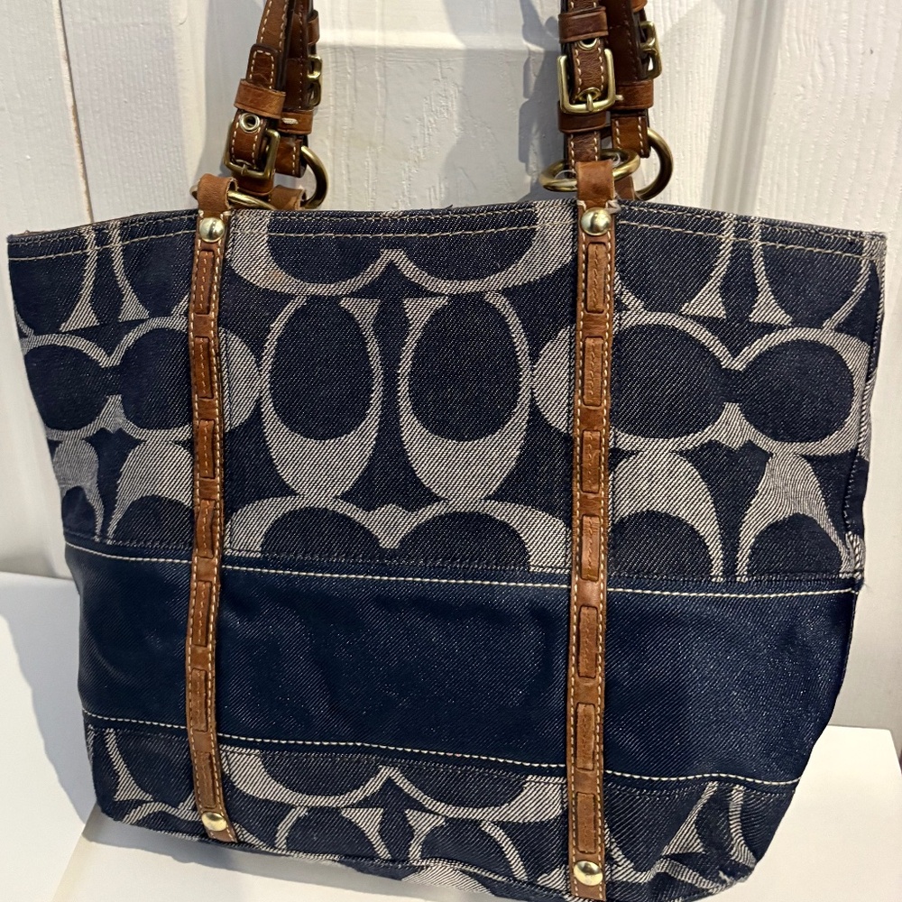 Coach Signature Denim Tote